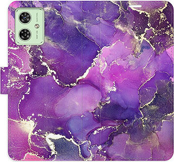 iSaprio Flip puzdro Purple Marble pre Motorola Moto G54 5G/G54 5G Power Edition