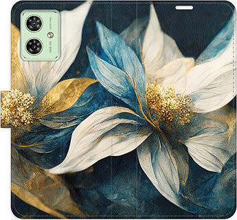 iSaprio Flip puzdro Gold Flowers pre Motorola Moto G54 5G/G54 5G Power Edition