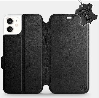 Flip puzdro na mobil Apple iPhone 11 – Čierne – kožené – Black Leather