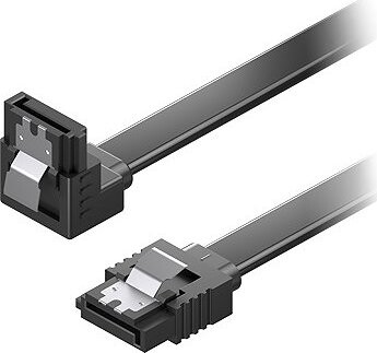 AlzaPower SATA 3.0 6 Gbps 90° 0.5m čierny