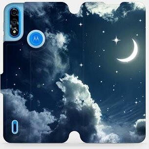 Flipové puzdro na mobil Motorola Moto E7 Power – V145P Nočná obloha s mesiacom