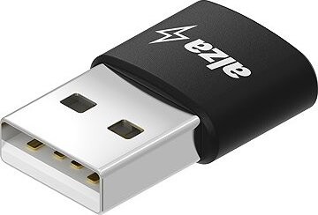 AlzaPower USB-A (M) to USB-C (F) 2.0 OTG čierny