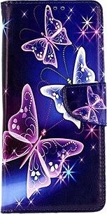 TopQ Puzdro Xiaomi Redmi 12C knižkové Modré s motýlikmi 95560