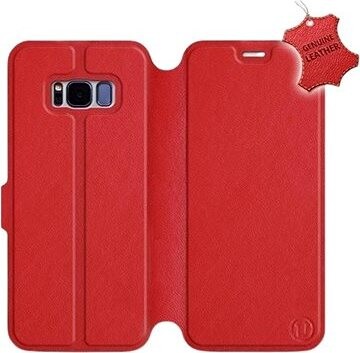 Flip puzdro na mobil Samsung Galaxy S8 – Červené – kožené – Red Leather