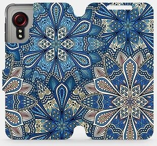 Flipové puzdro na mobil Samsung Galaxy Xcover 5 – V108P Modré mandala kvety