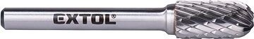 EXTOL INDUSTRIAL fréza karbidová, valcová s okrúhlym čelom, pr. 10 × 20 mm/stopka 6 mm, sek stredný (double-cut), 8703724