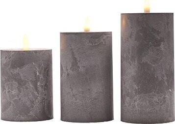 Solight sada LED sviečok s časovačom, 3× sviečka, 10/13/15 cm, sivá