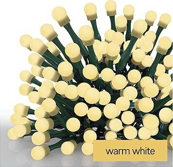 EMOS LED vianočné cherry reťaz – guľôčky, 48 m, vonkajšia aj vnútorná, teplá biela, programy, časovač