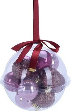 HIGHLIFE Vianočné ozdoby ružové 14 ks súprava v guli 40 mm