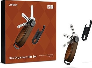 ORBITKEY Key Organiser Crazy Horse + Multitool V2 Sada – Oak Brown