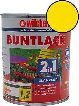 Wilckens Vodou riediteľná univerzálna akrylátová lesklá farba 2 v 1 žltá, WI.10412100050
