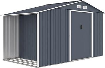 ROJAPLAST Domček záhradný LUKE B, sivý 202 × 342 × 191 cm