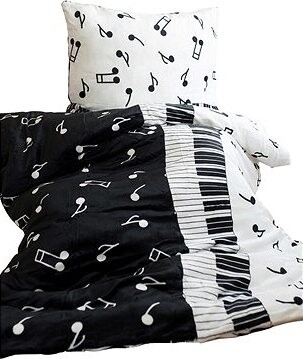 Jerry Fabrics Obliečky mikroflanel Noty 140 × 200, 70 × 90 cm