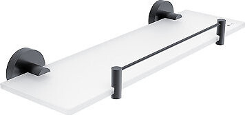 Nimco Polica do kúpeľne a sprchy 40 cm s ohrádkou – bez vŕtania Unix čierna UNC-13091BX-40-90