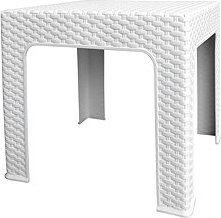 Mega Plast, záhradný stôl BISTRO polyratan, 42,5 cm, biely