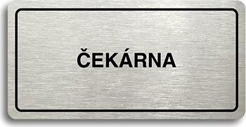 Accept Piktogram „ČAKÁREŇ“ (160 × 80 mm) (strieborná tabuľka – čierna tlač)