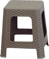 MEGA PLAST – Taburetka I záhradná, polyratan, mocca 36 × 33 × 33 cm