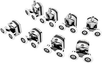 Ruhhy 22900 Kolieska k sprchovacím kútom 8 ks chróm