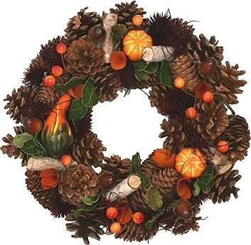GOBA Jesenný veniec šišky a tekvice 30 cm