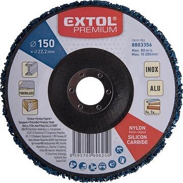 EXTOL PREMIUM kotúč brúsny nylonový, priemer 150 × 14 mm, nylon/abrazivo SiC, 8803356