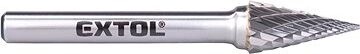 EXTOL INDUSTRIAL fréza karbidová, kónická-ihlan, pr. 10 × 20 mm/stopka 6 mm, sek stredný (double-cut), 8703794