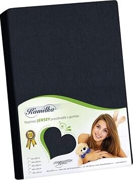 BELLATEX J3 Prestieradlo Jersey 90 × 200 cm, čierne