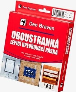 Den Braven Obojstranná lepiaca upevňovacia páska 25 × 1 mm × 5 m RL v škatuľke