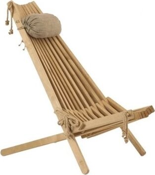 EcoFurn Lilli Dřevěné zahradní skládací křeslo s polštářem, bříza, olej natural dub