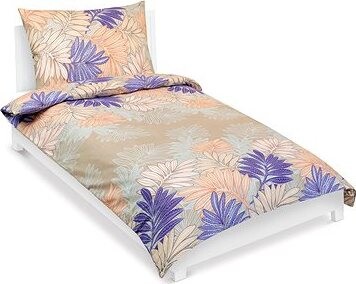 BELLATEX Obliečky bavlna 90/729 listy fialové, 140 × 200 cm, 70 × 90 cm