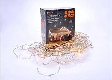 Solight LED vonkajší vianočný záves, cencúle, 360 LED, 9 m × 0,7 m, 8 funkcií, teplé biele svetlo