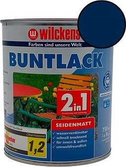 Wilckens Vodou riediteľná univerzálna akrylátová matná farba 2 v 1 modrá, WI.12451000050