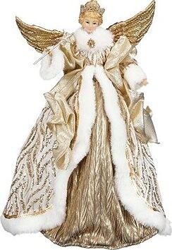 LAALU Vianočné ozdoby – anjel, zlatý, 41 cm