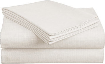 TEXTILOMANIE Bavlnená prestieradlo Slub 140 × 240 cm 100% bavlna, krémová