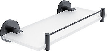 Nimco Polica do kúpeľne a sprchy 30 cm s ohrádkou – bez vŕtania Unix čierna UNC-13091BX-30-90