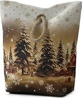 Forbyt Vánoční dveřní zarážka Zasněžená krajina CYH6019R, 22 × 23 cm