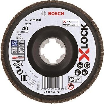 BOSCH Best for Metal systému X-LOCK, šikmá verzia, plastový list, O 125 mm, G 40, X571 2.608.621.767