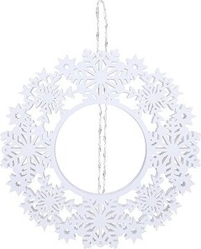 Solight LED drevený vianočný veniec, 10× LED, biela, 30 cm, časovač