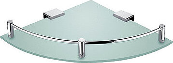 Nimco Polica do kúpeľne a sprchy rohová – sklo kov Kibo Ki-14091RA-26