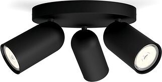 Philips Pongee bodové svietidlo 3× GU10 5,5 W, bez zdroja, IP20, čierne