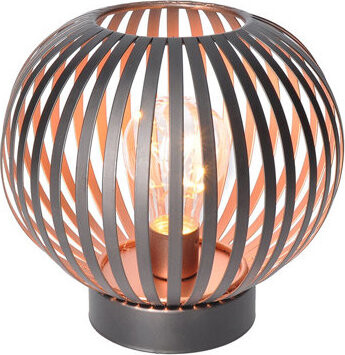 Solight Kovový lampáš so žiarovkou micro LED, teplá biela, medená, 3× AA, 19 cm