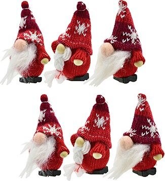 DOMMIO Skřítci v pletených čepičkách 8 cm, 3 ks v krabičce, set 2 ks