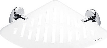 Nimco Polica do kúpeľne a sprchy rohová – plexisklo kov Unix UN-X212-26