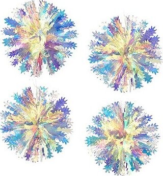 DOMMIO Koule trojrozměrná s duhovým efektem průměr 20 cm, 4 ks