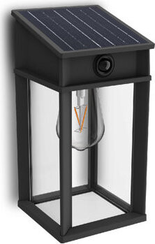 Philips Geri UltraEfficient solárne LED svietidlo so senzorom 3,2 W, 500 lm, 2700 K, IP44, hranaté, antracit