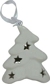 HIGHLIFE Zvonček keramický biely stromček