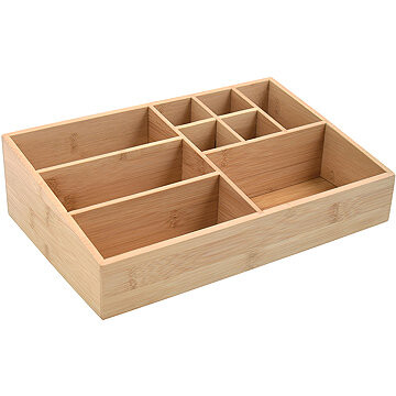 MSV organizér na kosmetiku ISALYS, bambus, 10 přihrádek
