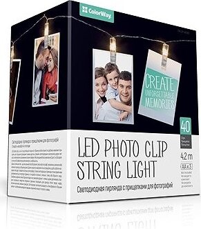 ColorWay CW-LCP-40L42B, Párty fotokolíčky, 20× LED, 4,2 m, 3× AA