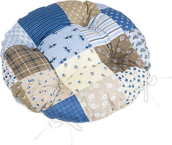 BELLATEX Adela Sedák 62/240 okrúhly prešívaný priem. 40 cm patchwork modrý