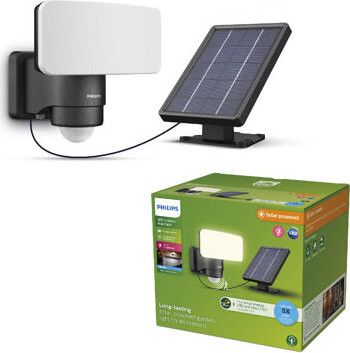 Philips Tylus Security solárny LED reflektor so senzorom 6 W, 1000/50 lm, 5000 K, IP44, čierny