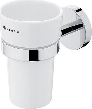 Nimco Držiak na kefky nehrdzavejúca oceľ bez vŕtania – nádobky keramika Unix chróm UN-13058KU-26